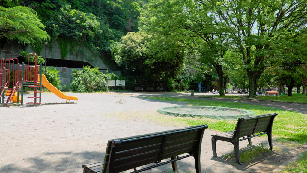 Open space and playground in Nojima Park