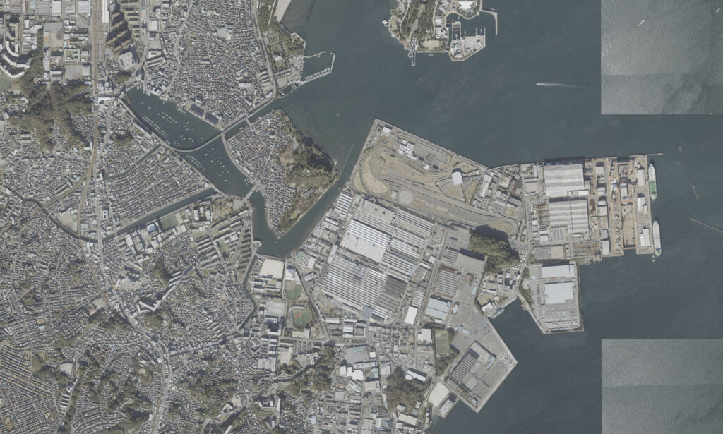 Aerial photograph of Nojima and Oppama today
